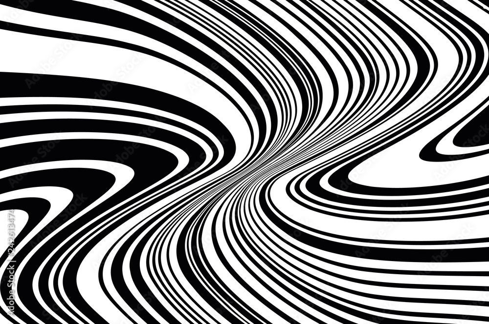 Optical art background. Wave design black and white Optical art background. Wave design black and white
