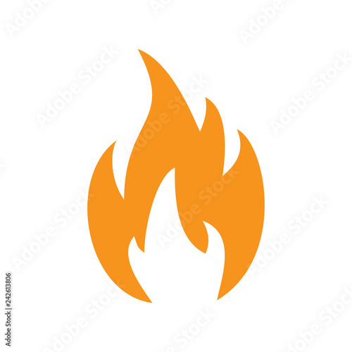 Flame orange icon on white background for graphic and web design, Modern simple vector sign. Internet concept. Trendy symbol for website design web button or mobile app
