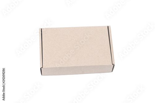 Brown craft paper box on white background. Object with clipping path,top view.. © Юлия Усикова