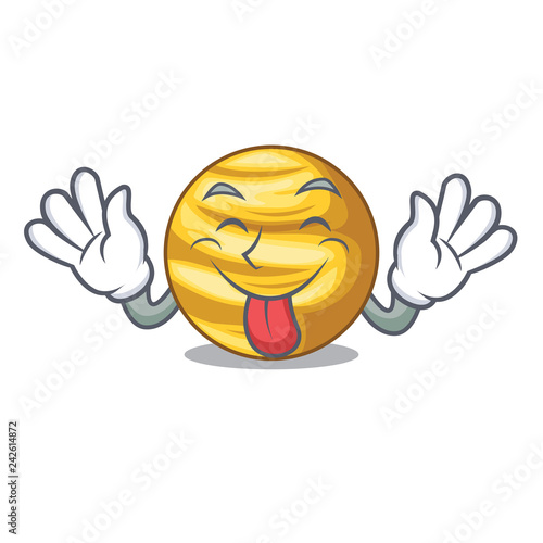 Tongue out planet venus isolated with on mascot
