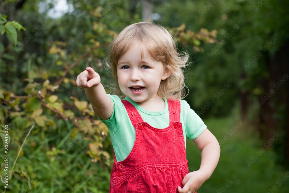 little child caucasian girl pointing with forefinger little child caucasian girl pointing with forefinger