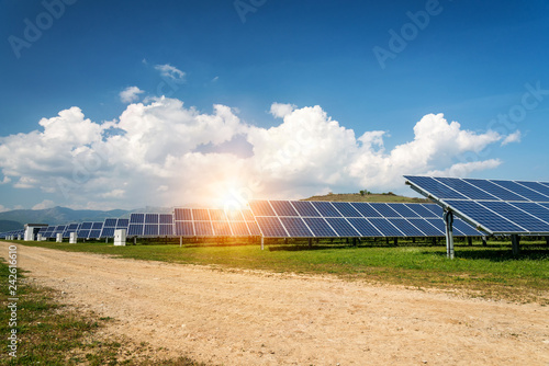 Solar panels, photovoltaics, alternative electricity source - concept of sustainable resources © diyanadimitrova