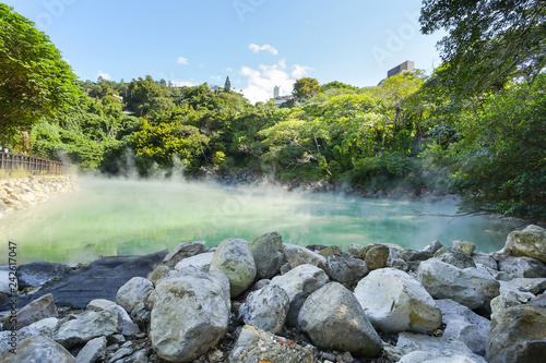The famous Hot Spring lake Beitou Thermal Valley. photo