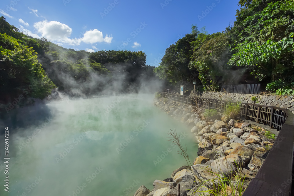 The famous Hot Spring lake Beitou Thermal Valley.