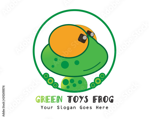 Vector sign frog company frog logo. animal sign