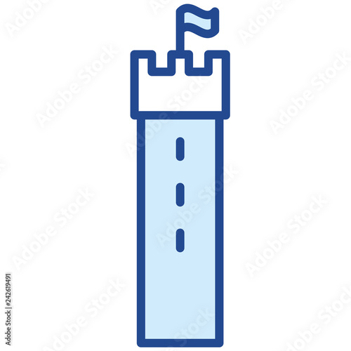 Ravensburg beflaggter Mehlsack Turm Vector Icon Illustration