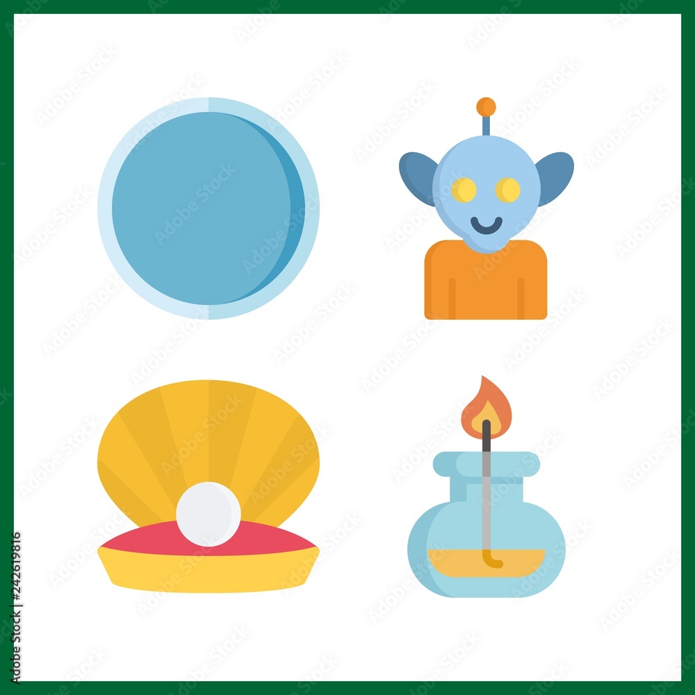 4 glow icon. Vector illustration glow set. crucible and pearl icons for glow works 4 glow icon. Vector illustration glow set. crucible and pearl icons for glow works