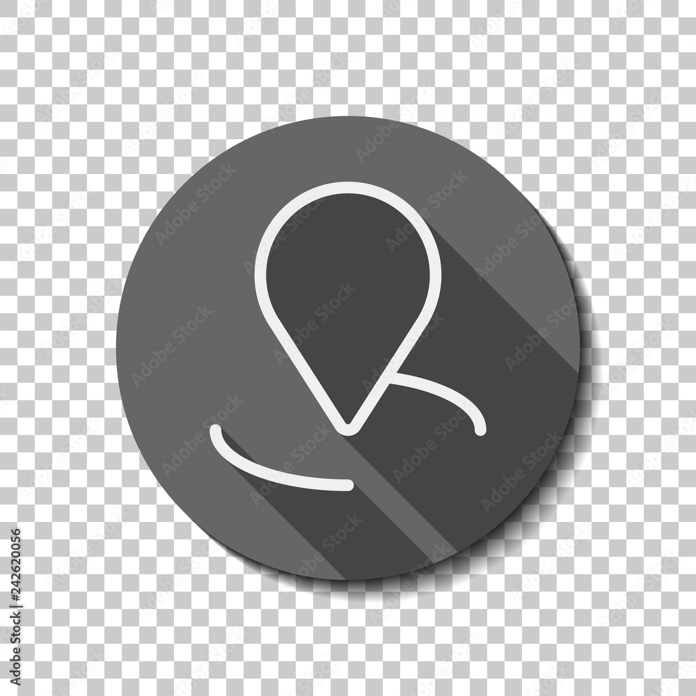 label or pin map on circle target, outline linear icon. flat icon, long shadow, circle, transparent grid. Badge or sticker style label or pin map on circle target, outline linear icon. flat icon, long shadow, circle, transparent grid. Badge or sticker style