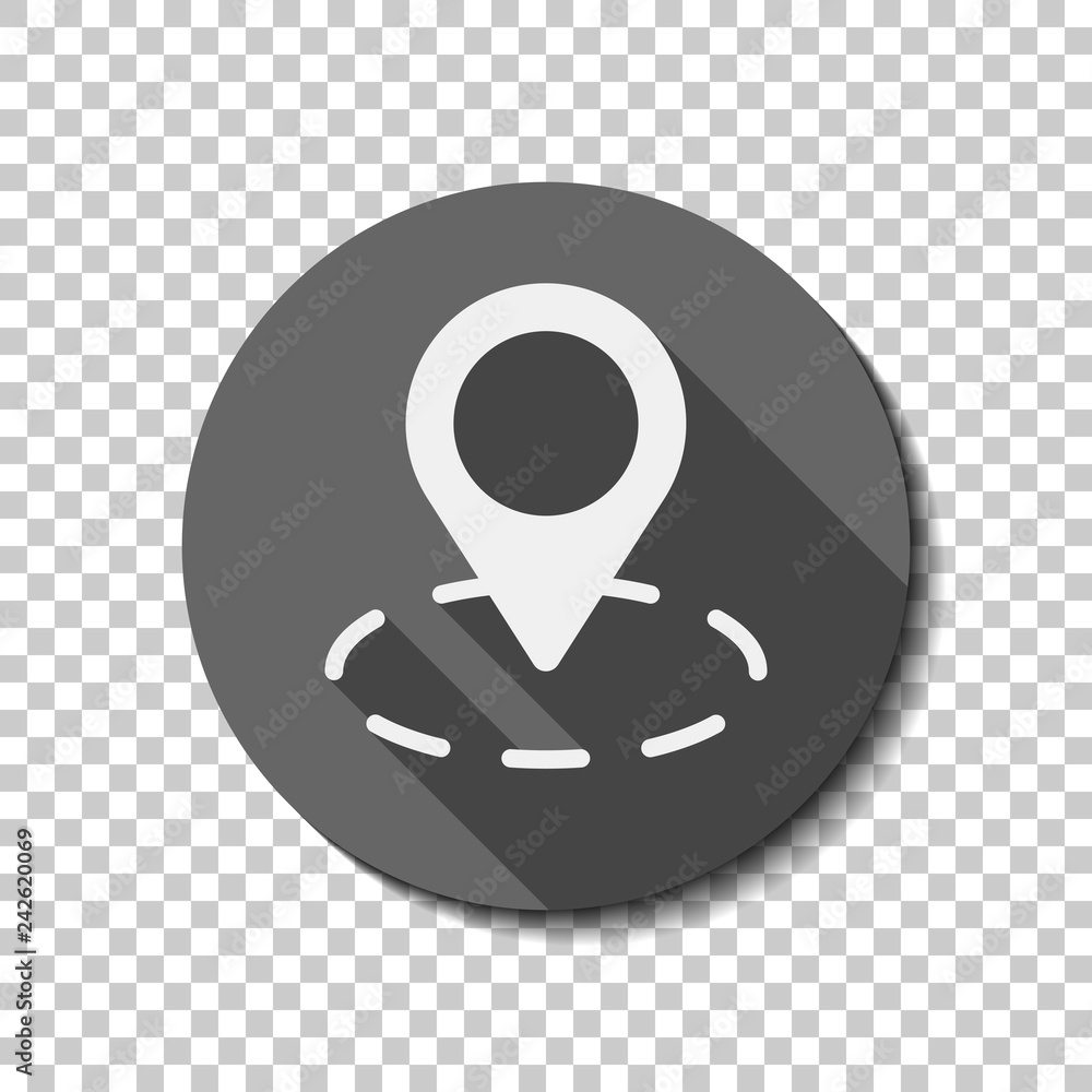 label or pin map on circle target, simple business icon. flat icon, long shadow, circle, transparent grid. Badge or sticker style label or pin map on circle target, simple business icon. flat icon, long shadow, circle, transparent grid. Badge or sticker style