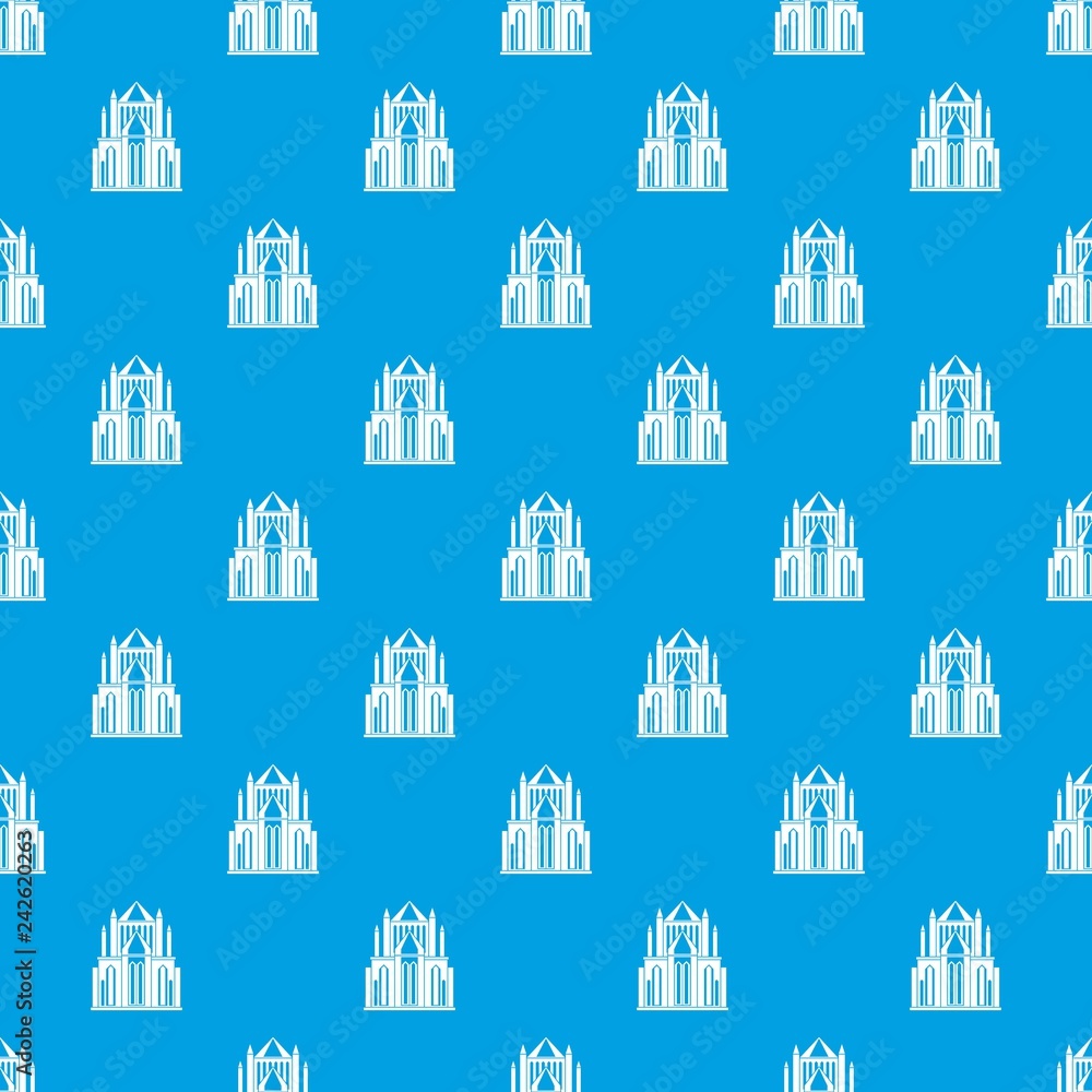 Cathedral pattern vector seamless blue repeat for any use