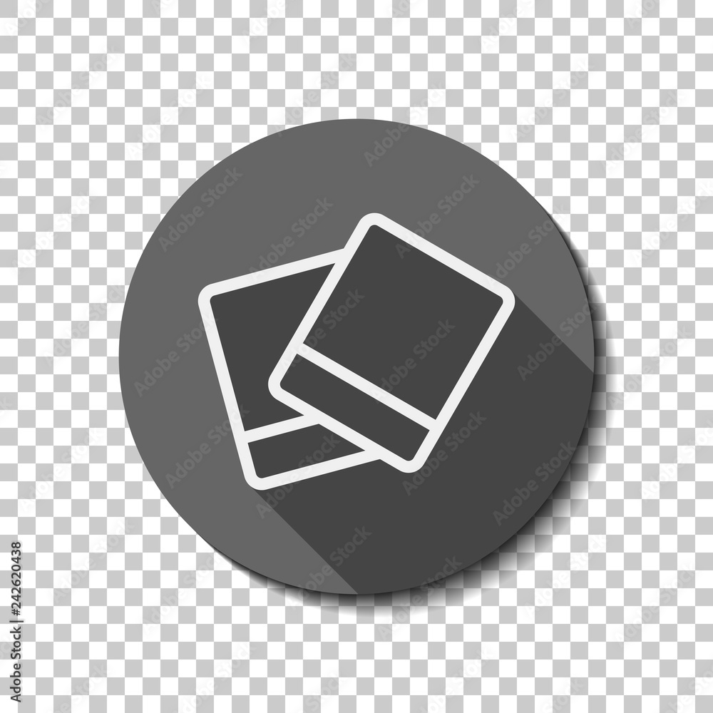 Pair photos, image files, album of pictures, outline linear icon. flat icon, long shadow, circle, transparent grid. Badge or sticker style Pair photos, image files, album of pictures, outline linear icon. flat icon, long shadow, circle, transparent grid. Badge or sticker style