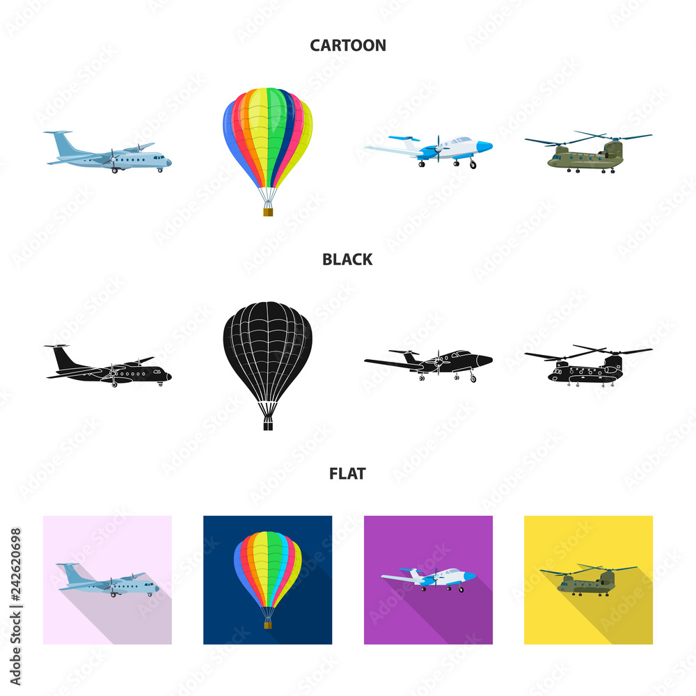 Obraz premium Isolated object of plane and transport sign. Collection of plane and sky vector icon for stock.