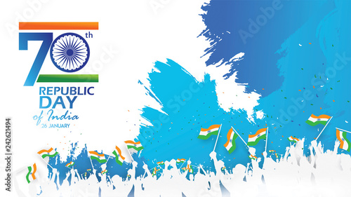 Happy Indian Republic day Vector illustration or background for 26 January celebration poster or banner background Vector