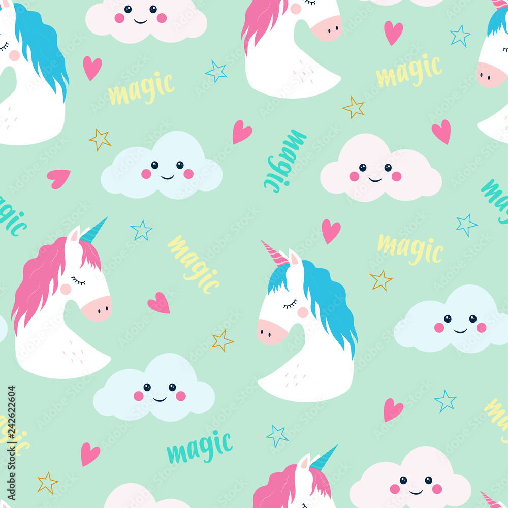 cute hand drawn unicorn pattern cute hand drawn unicorn pattern
