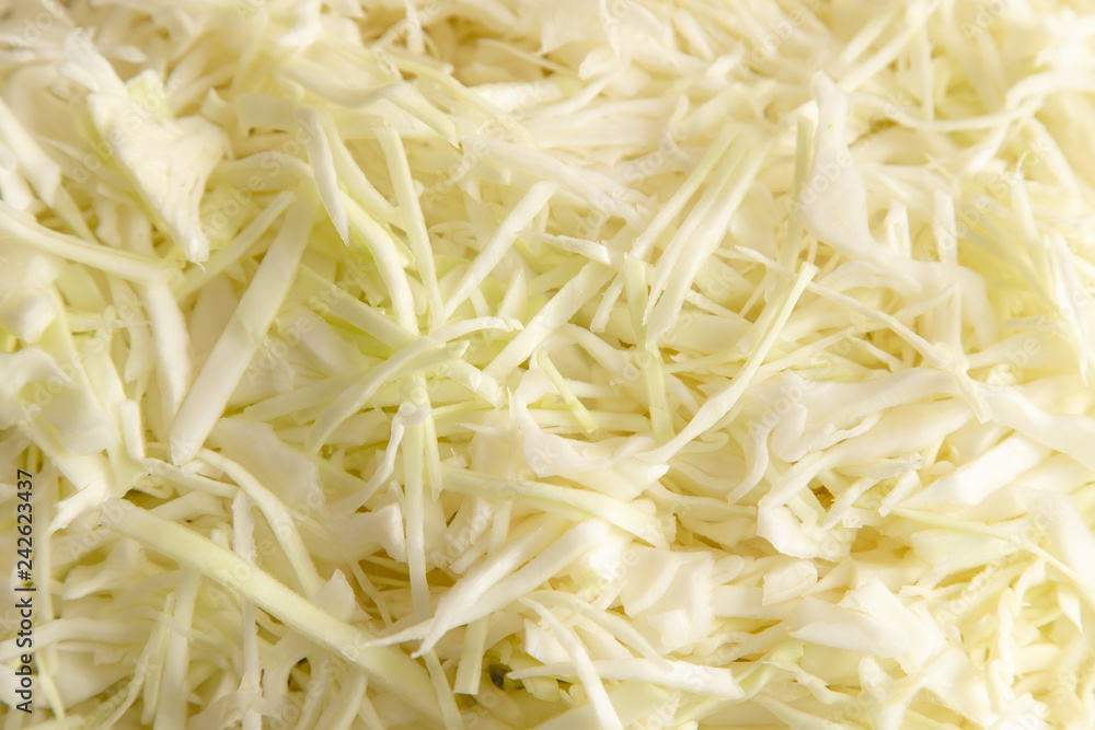 Sliced cabbage on the table as background Sliced cabbage on the table as background