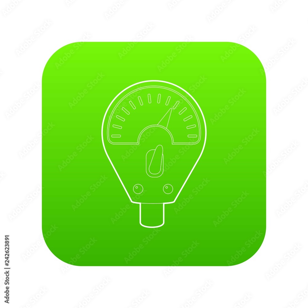 Parking meter icon green vector isolated on white background Parking meter icon green vector isolated on white background