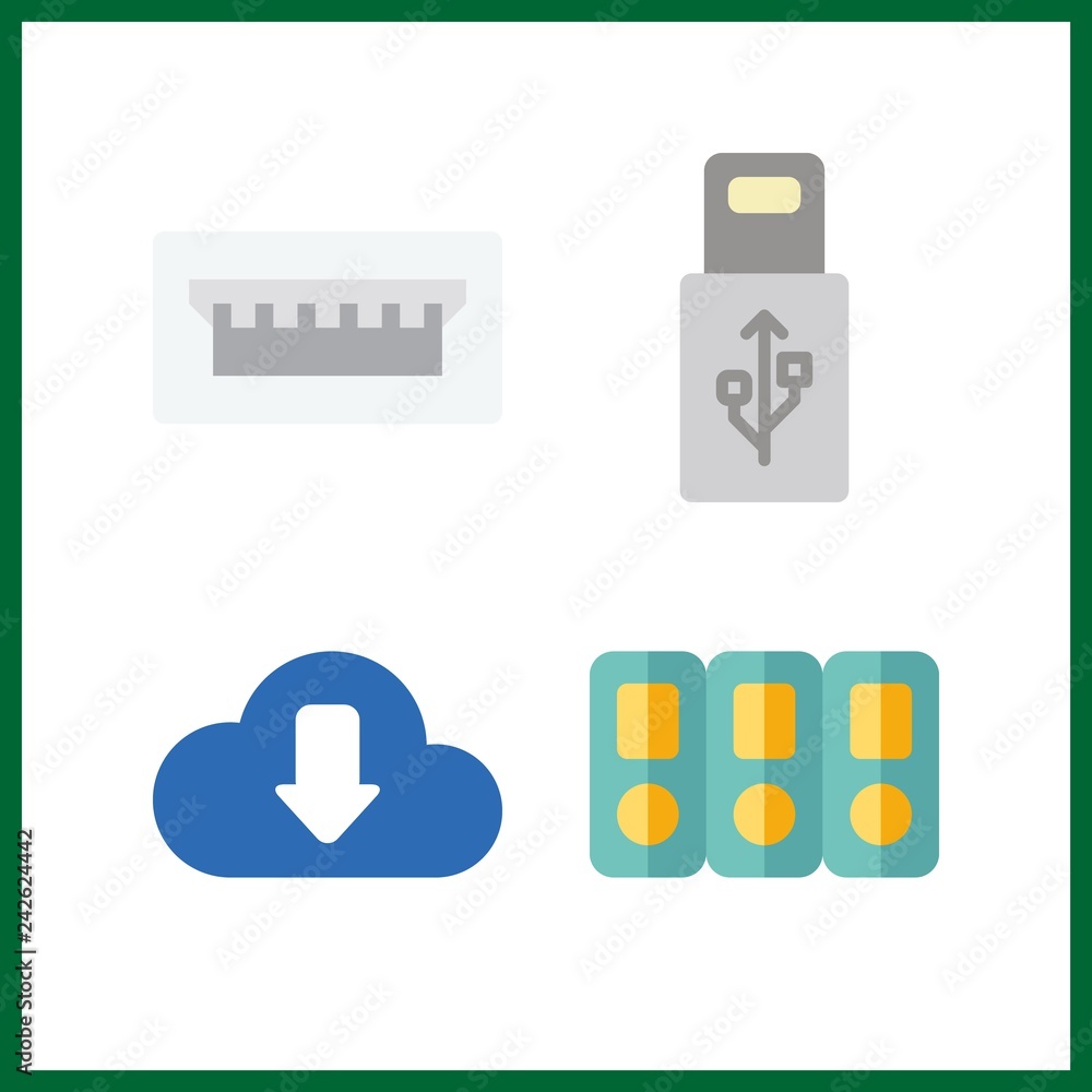 4 storage icon. Vector illustration storage set. folders and download icons for storage works 4 storage icon. Vector illustration storage set. folders and download icons for storage works