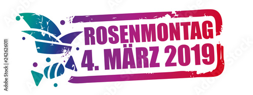 Bunter Stempel Rosenmontag 2019