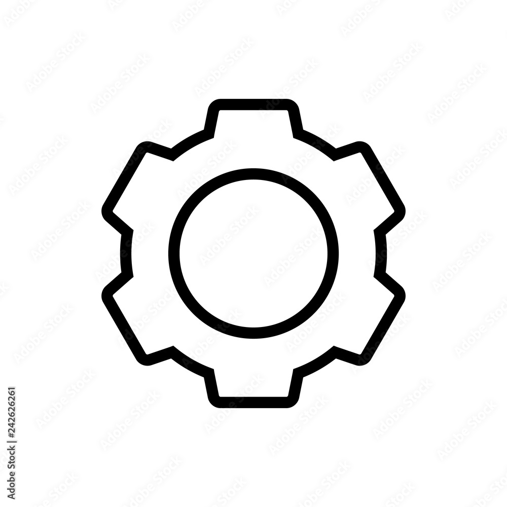 Gear Line Vector Icon, logo on white background