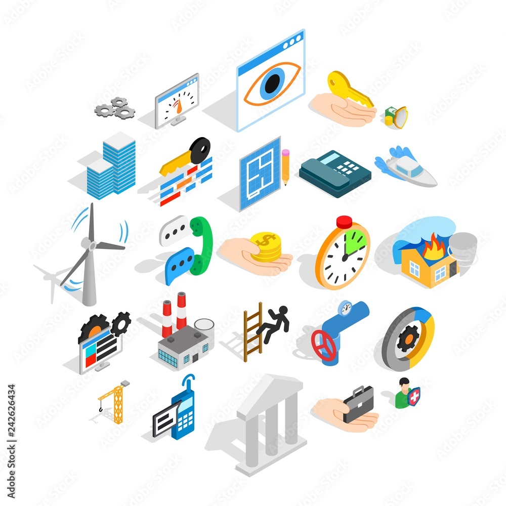Business consort icons set. Isometric set of 25 business consort vector icons for web isolated on white background Business consort icons set. Isometric set of 25 business consort vector icons for web isolated on white background