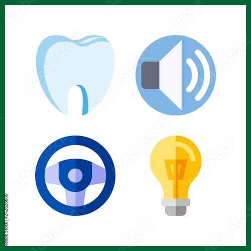 4 turn icon. Vector illustration turn set. toot and turned off icons for turn works