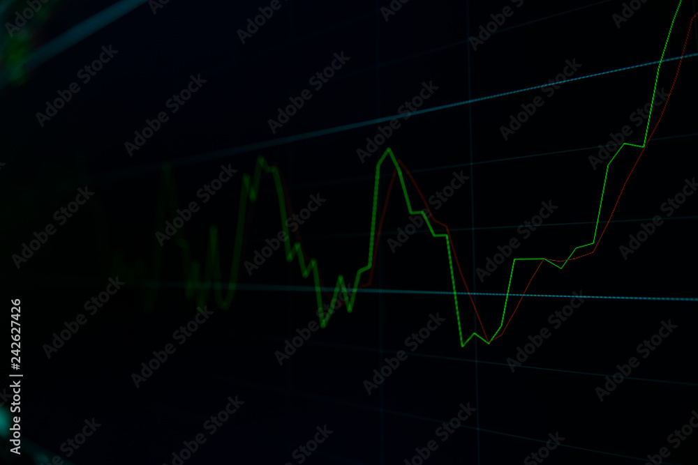 Stock exchange market graph on LED screen for business concept. Stock exchange market graph on LED screen for business concept.