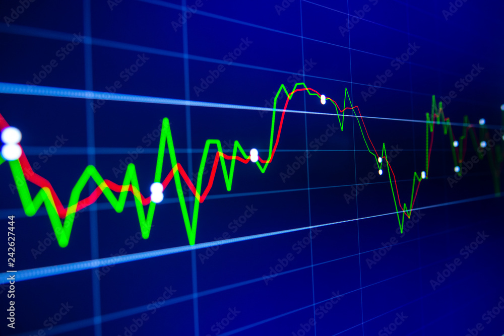 Stock exchange market graph on LED screen for business concept. Stock exchange market graph on LED screen for business concept.