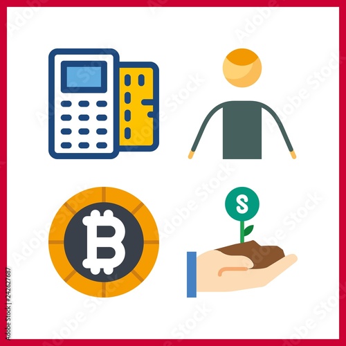 4 businessman icon. Vector illustration businessman set. human and growth icons for businessman works