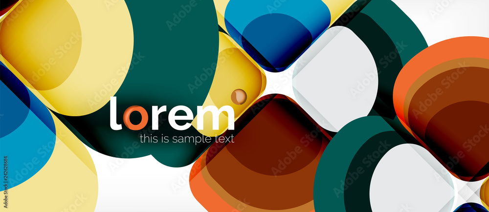 Round triangles geometric shapes composition Round triangles geometric shapes composition