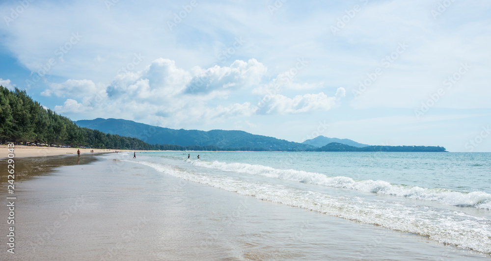 Bang Tao beach in Phuket Thailand. Summer day