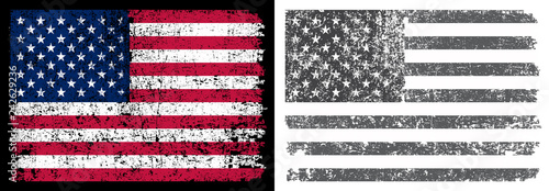 Old dirty American flag