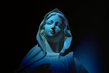Virgin Mary on blue light