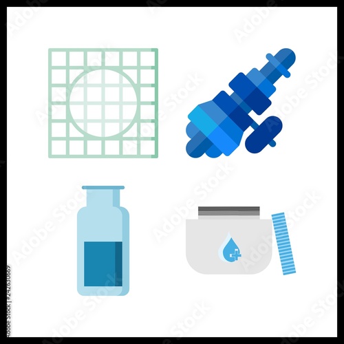 4 container icon. Vector illustration container set. medicine and distribution icons for container works