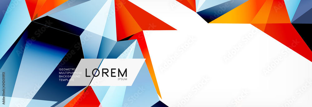 Triangle 3d polygonal art style. Future geometric design. Vector geometry futuristic illustration Triangle 3d polygonal art style. Future geometric design. Vector geometry futuristic illustration