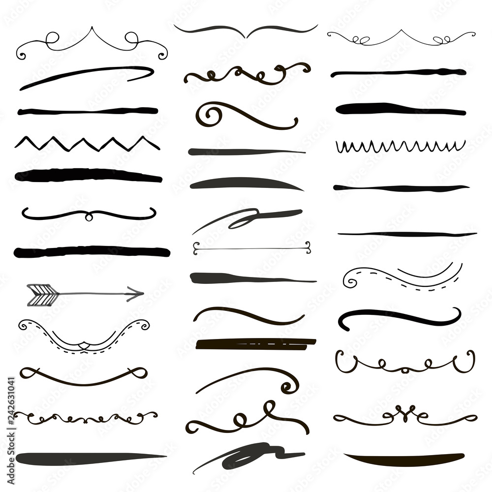 Line borders, text dividers and laurel design elements. Vector illustration Line borders, text dividers and laurel design elements. Vector illustration