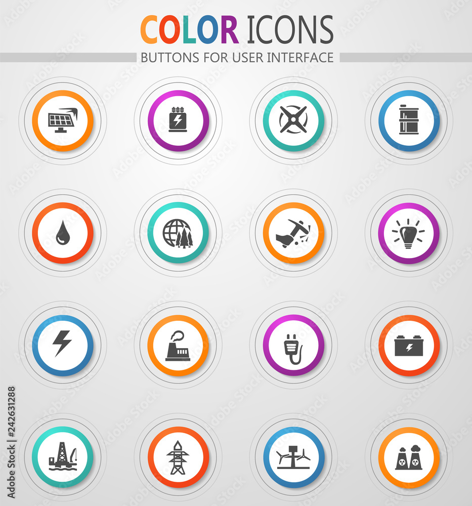 Alternative energy icons set Alternative energy icons set