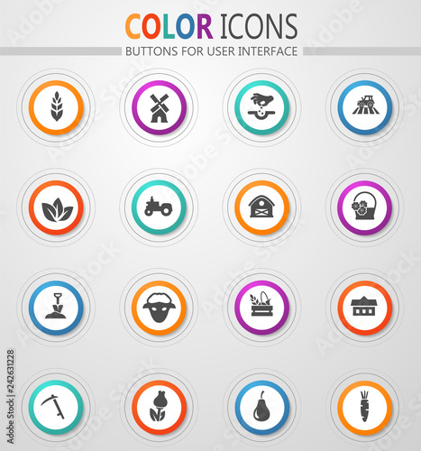 Agricultural icons set