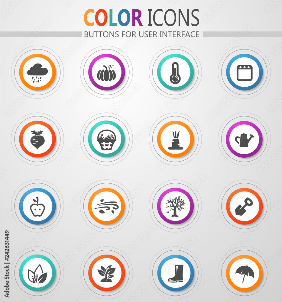 Autumn icons set Autumn icons set