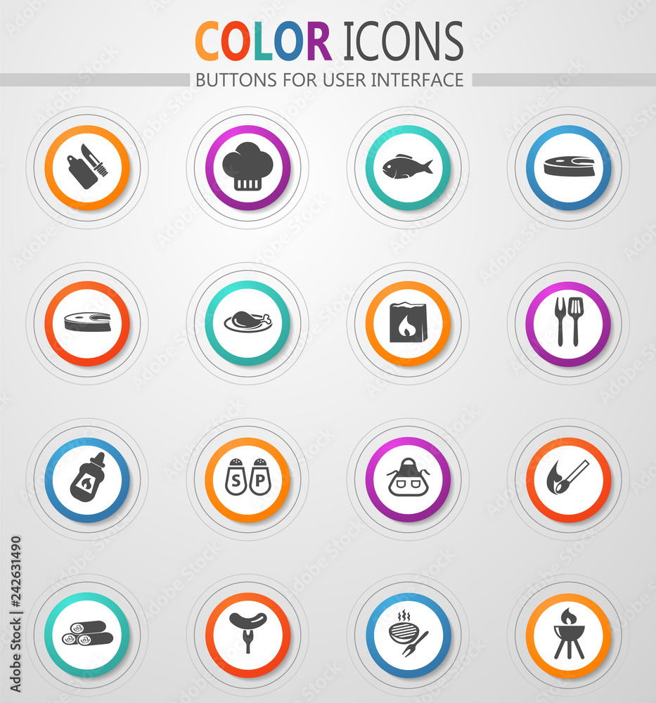 Barbecue icons set Barbecue icons set