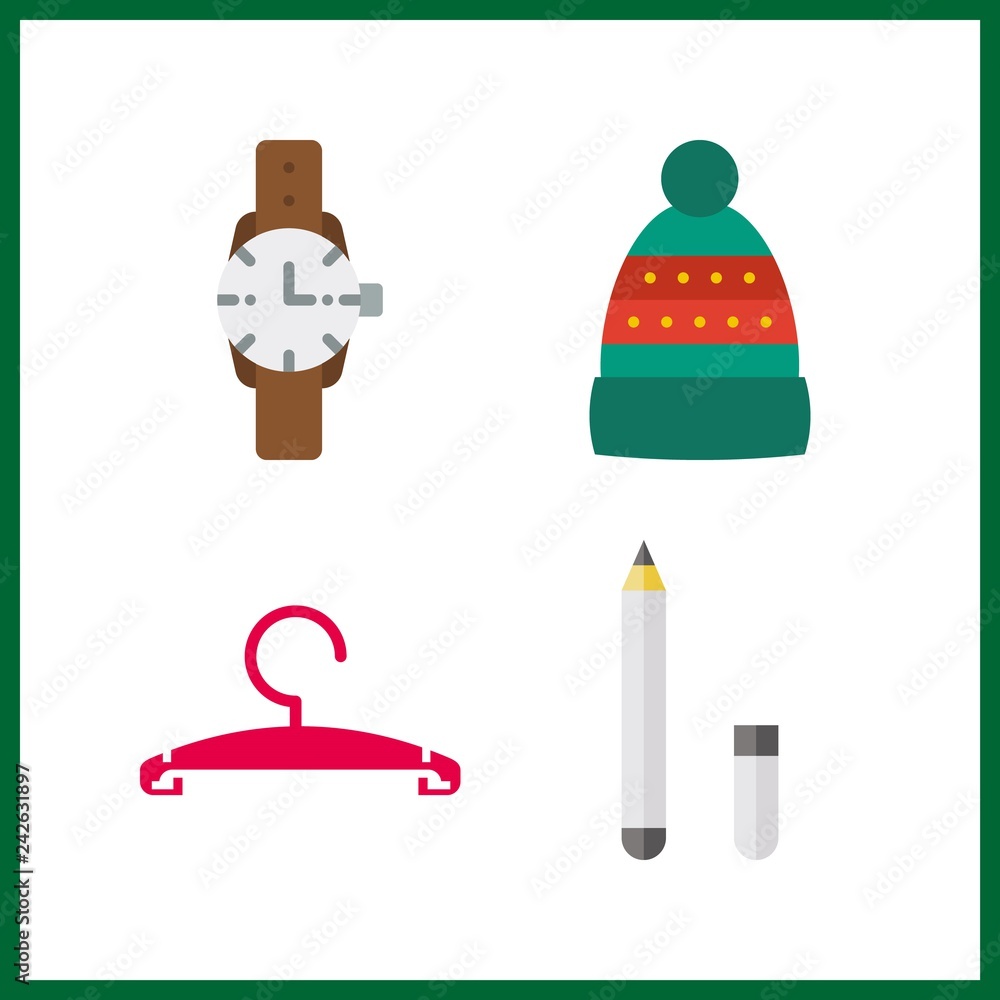 Fototapeta premium 4 personal icon. Vector illustration personal set. hanger and eye pencil icons for personal works