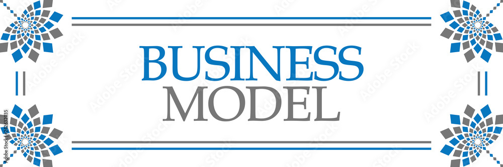 Business Model Blue Grey Floral Horizontal Business Model Blue Grey Floral Horizontal