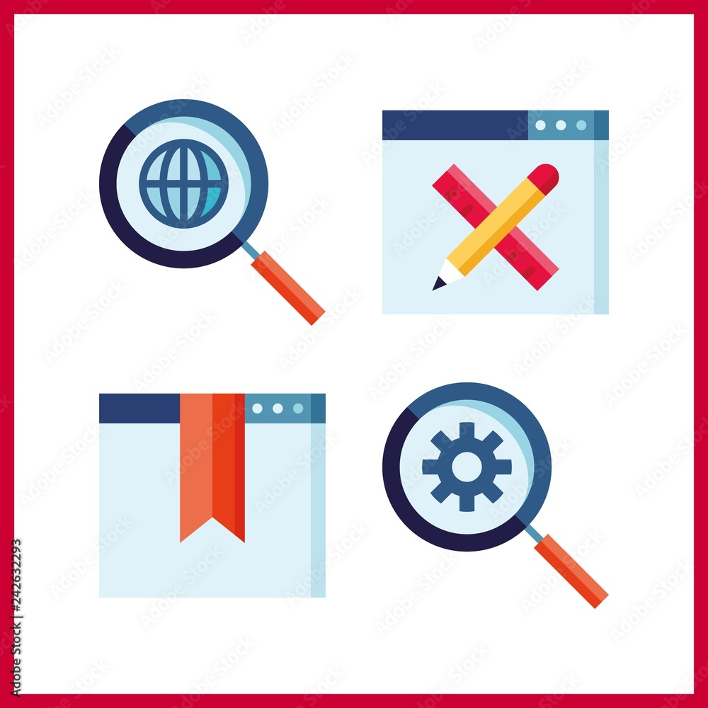4 www icon. Vector illustration www set. browser and search engine icons for www works 4 www icon. Vector illustration www set. browser and search engine icons for www works