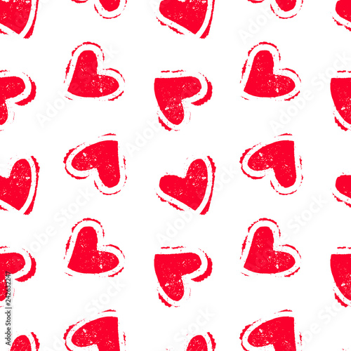 Hand drawn seamless red hea...