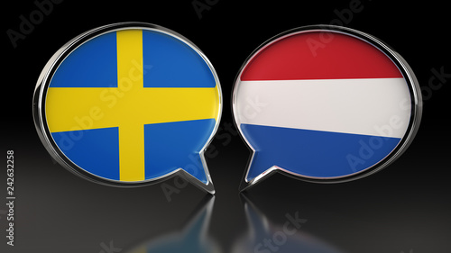 Sweden and Netherlands flags with Speech Bubbles. 3D illustration Free Download Sweden and Netherlands flags with Speech Bubbles. 3D illustration - GFXLoad