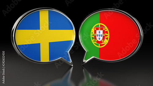 Sweden and Portugal flags with Speech Bubbles. 3D illustration Free Download Sweden and Portugal flags with Speech Bubbles. 3D illustration - GFXLoad