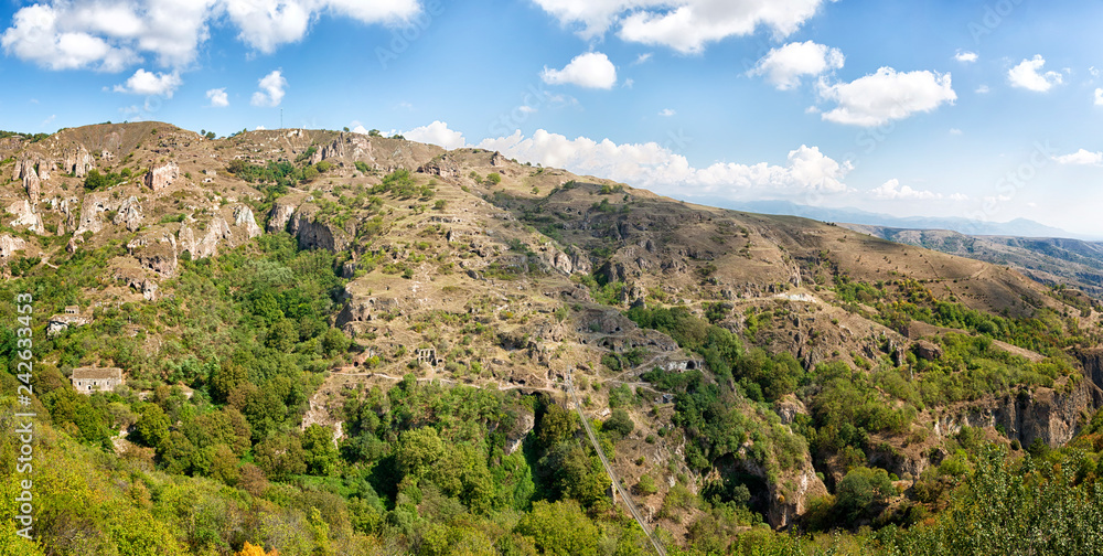Cave city Khndzoresk in the rocks, Armenia