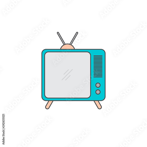 television monitor icon flat vector