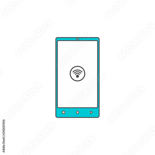 online application hand phone flat icon vector