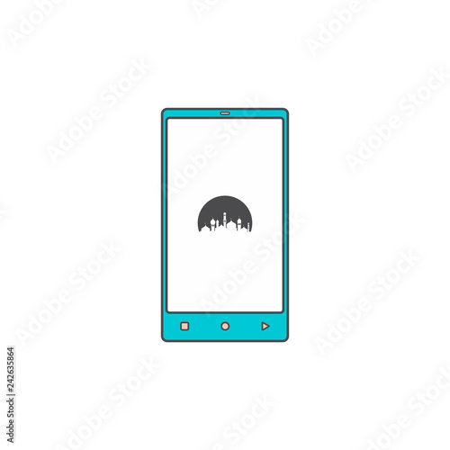 online application hand phone flat icon vector