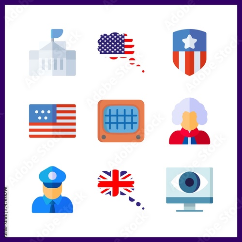 9 government icon. Vector illustration government set. white house and great britain icons for government works